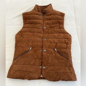 Polo Ralph Lauren Brown Suede  Quilted Down Vest